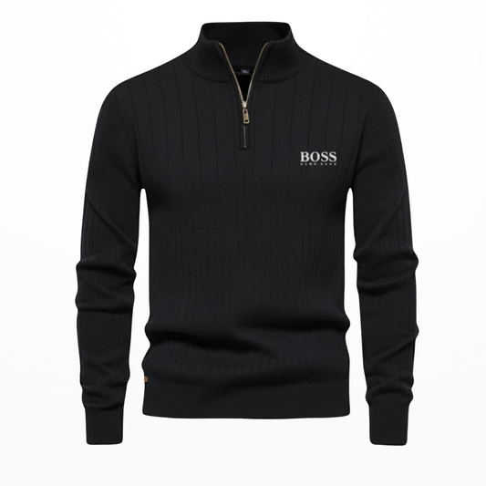 Ribbed Quarter Zip Jumper